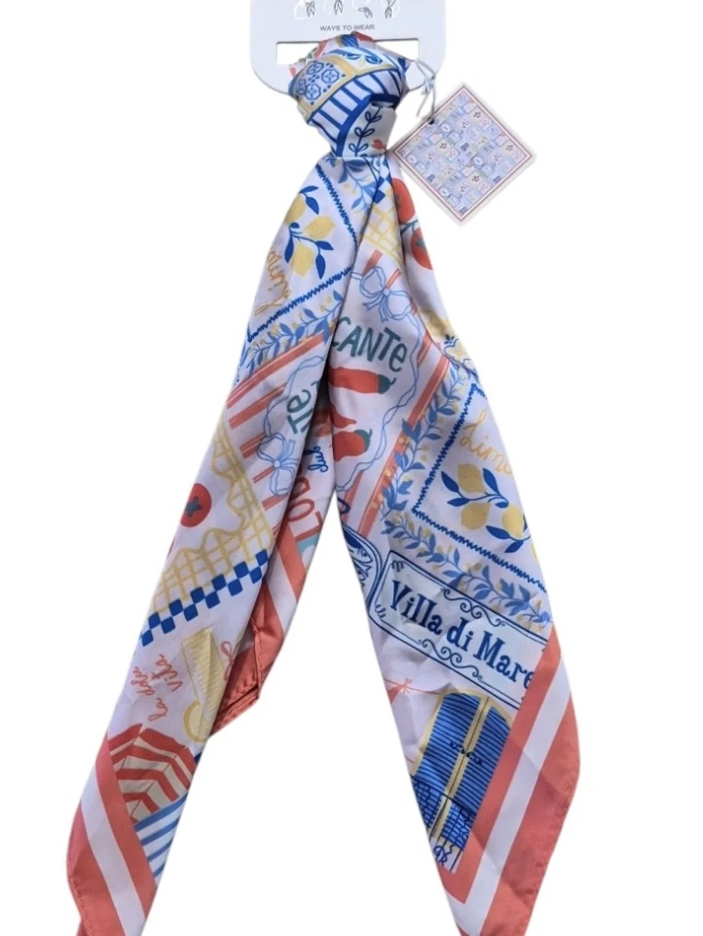 Piper K Villa di Mare Euro Summer Silk Feel Scarf NWT